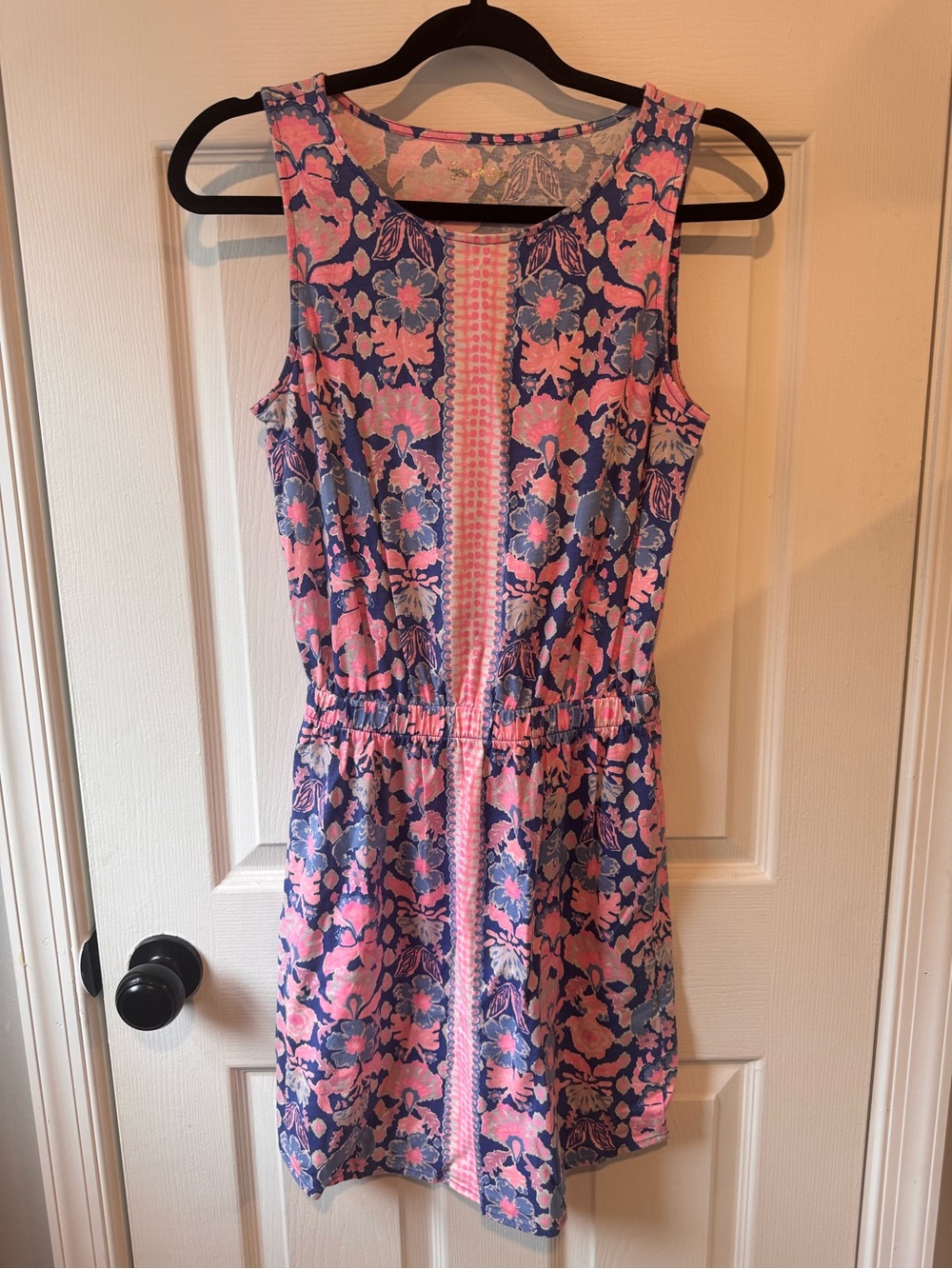 Lilly Pulitzer Pink and Blue Floral Cotton Tank Dress